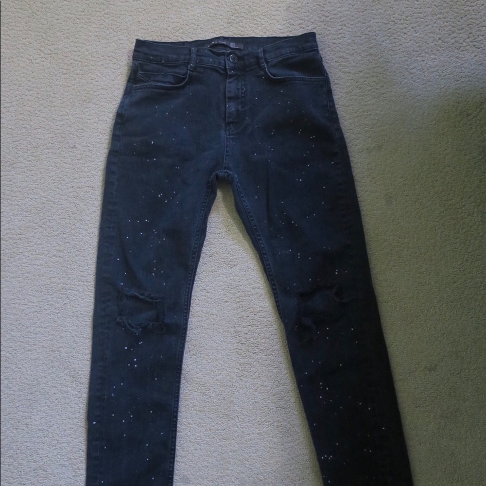 Zara man distressed skinny jeans